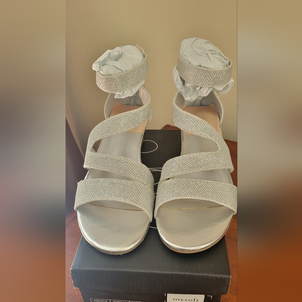 Silver Strappy Women's Sandals